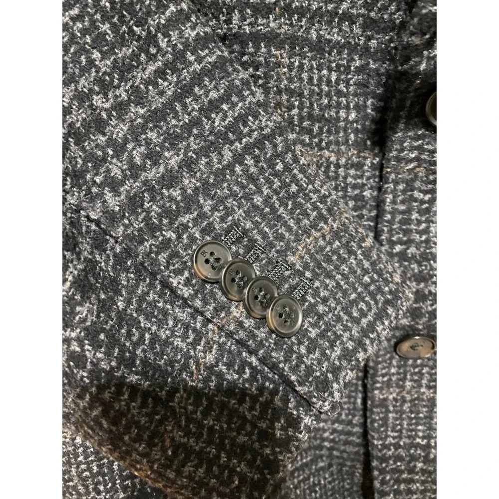 Banana Republic Tweed Blazer 48R Charcoal Wool Blend Sport‎ Coat Tailored